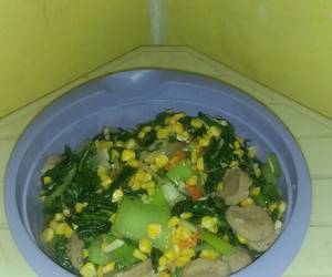 Resep Terbaik Tumis caisin jagung manis saus tiram Enak Sederhana