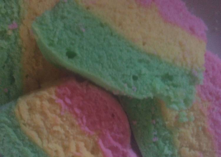 Resep Bolu pelangi murmer Anti Gagal