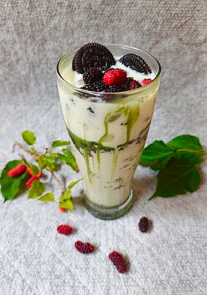 Foto resep Mulberry Oreo Creamy Matcha