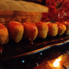 A picture of Chilli Garlic Potato Shots.