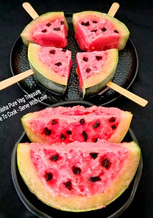 A picture of Watermelon Rose Condensed Milk Ice cream - Summer Special.