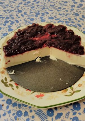 Una foto de Panacotta de queso azul