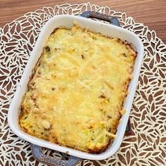 Oven baked omelette with minced meat and potatoes A picture of Oven baked omelette with minced meat and potatoes.