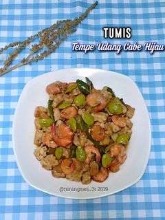 Foto resep Tumis tempe udang cabe hijau