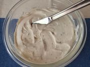 Una foto de queso crema