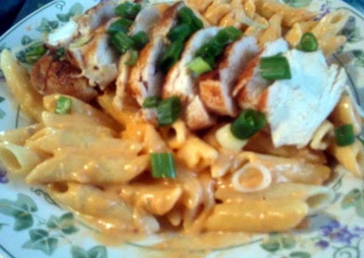 Steps to Make Perfect Penne with Chicken and Southwest Cheese Sauce