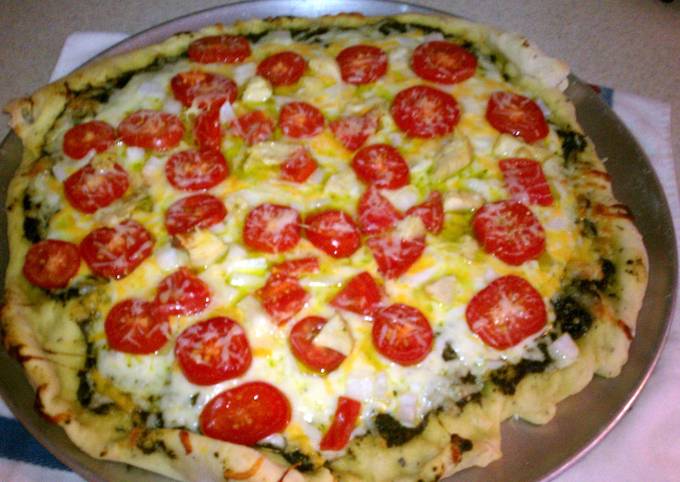 Steps to Prepare Award-winning Garden Pesto Pizza