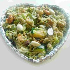 Pilaf (Biriyani) with green veggies A picture of Pilaf (Biriyani) with green veggies.