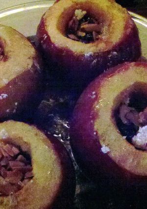 A picture of Baked Apples and Custard.