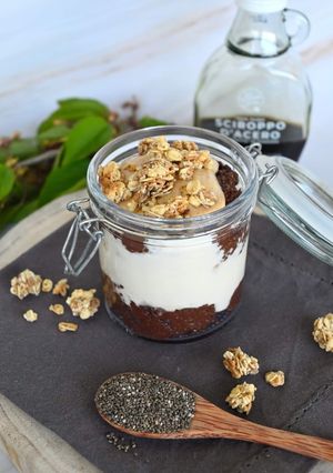 A picture of Chocolate and Peanut Butter Chia Pudding.