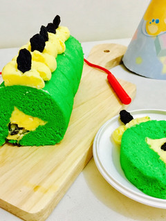 Foto resep Japanese roll cake pandan No oven