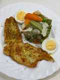 Filetes de pollo con menestra de verduras al Aniston