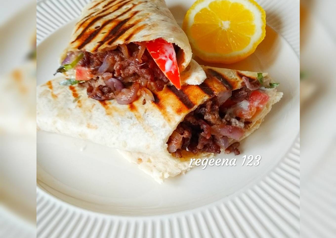 Beef shawarma wrap