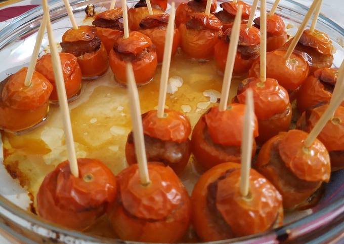 Tomates cerises garnies pour l'apéritif 