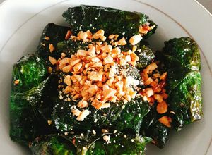 Hình của món Bò cuộn lá lốt(món chay).