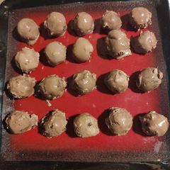 A picture of Brownie pops in microwave.