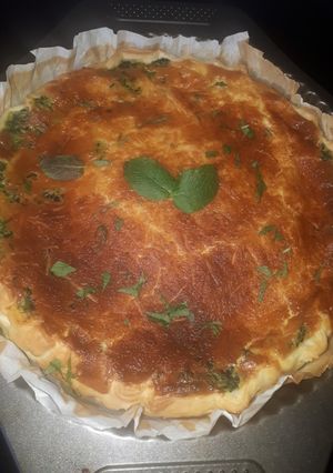 Une photo de Tarte chèvre épinards menthe