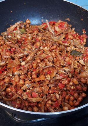 Foto resep Kering Kacang Teri Pedas
