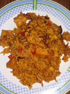 Una foto de Paella