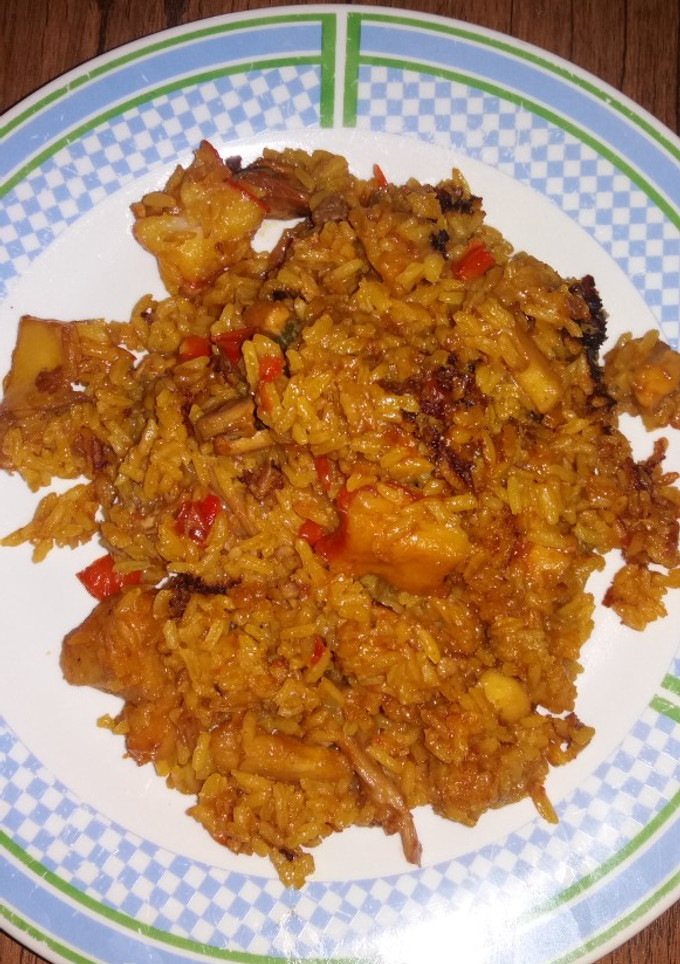 Una foto de Paella