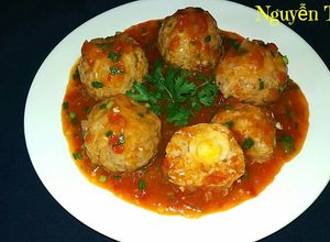 Hình của món Xíu mại sốt cà chua.