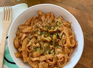Une photo de ☆Tagliatelles de Konjac Sauce Beurre de cacahuètes☆