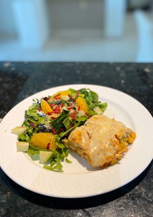 Una foto de Pastel azteca versión ligera y nutritiva (sustitutos saludables)