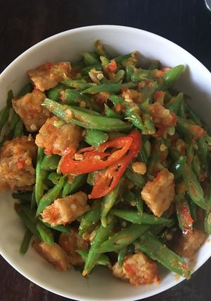 Foto resep Buncis Tempe Pedas Ala Anak Kost