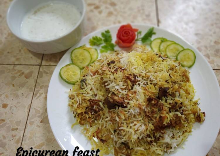 Hyderabadi Mutton dum Biriyani in restaurant style