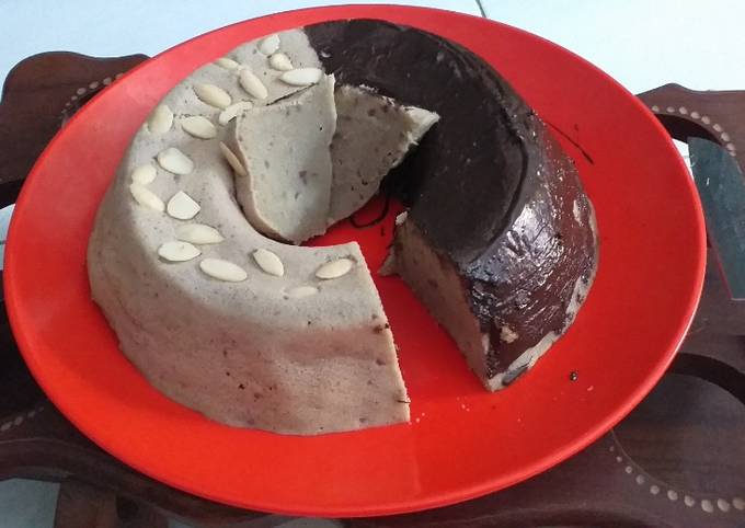 Cara Memasak 39. Brownis Ubi Ungu Toping Glaze Coklat dan Almond Anti Gagal