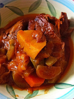 A picture of Beef with Vegetables in the Slow Cooker!.