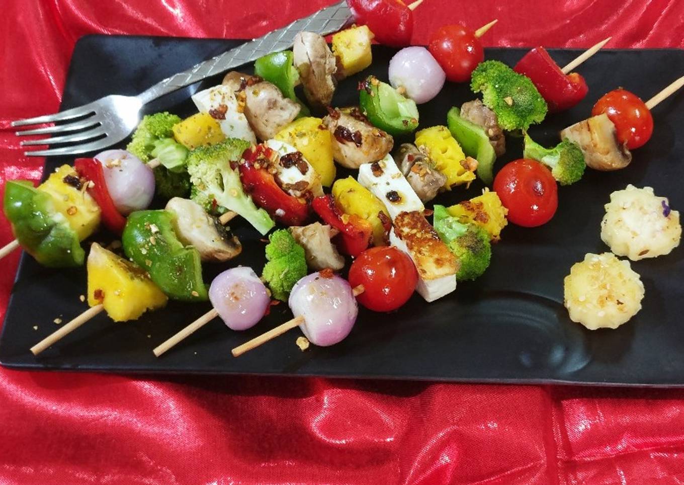 Green veg skewers