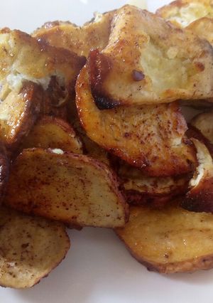 A picture of Baked sweet potatoes in honey and cinnamon #4Weekschallenge.