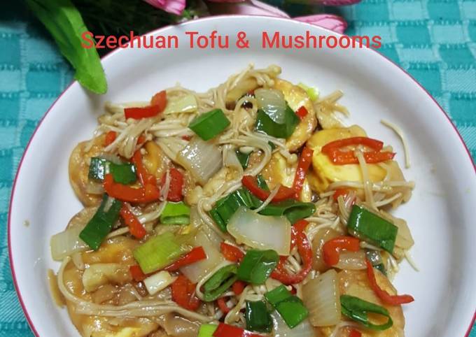 Cara membuat Szechuan Tofu & Mushrooms
