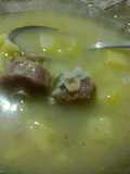 Sopa de arroz, cola de vaca, espesa de papa
