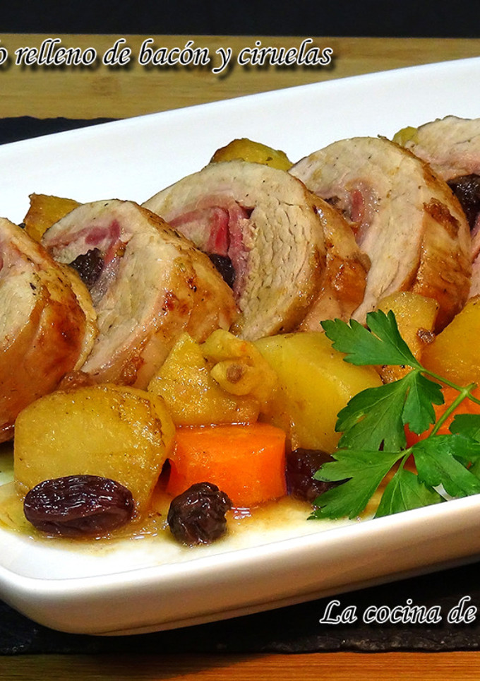 Una foto de Solomillo de cerdo relleno de bacon y ciruelas ¡¡Riquísimo!!