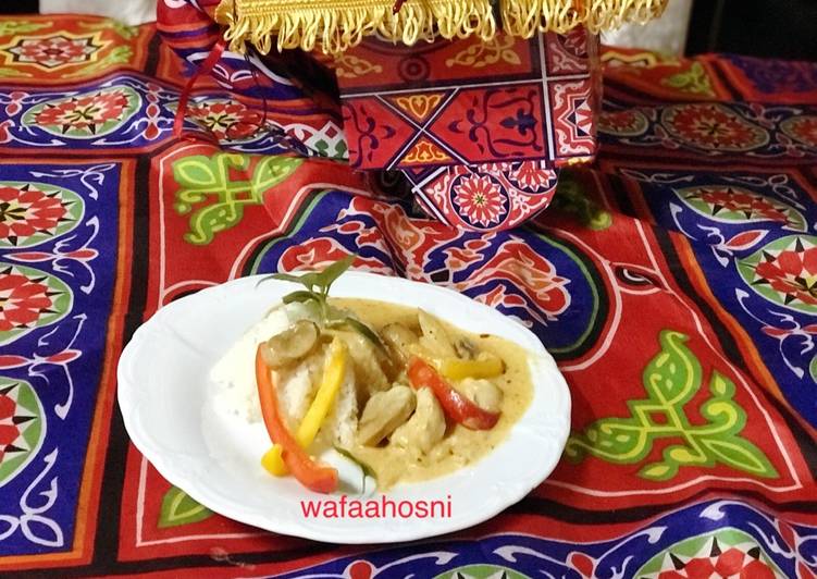 بتر تشيكن مع ارز ابيض