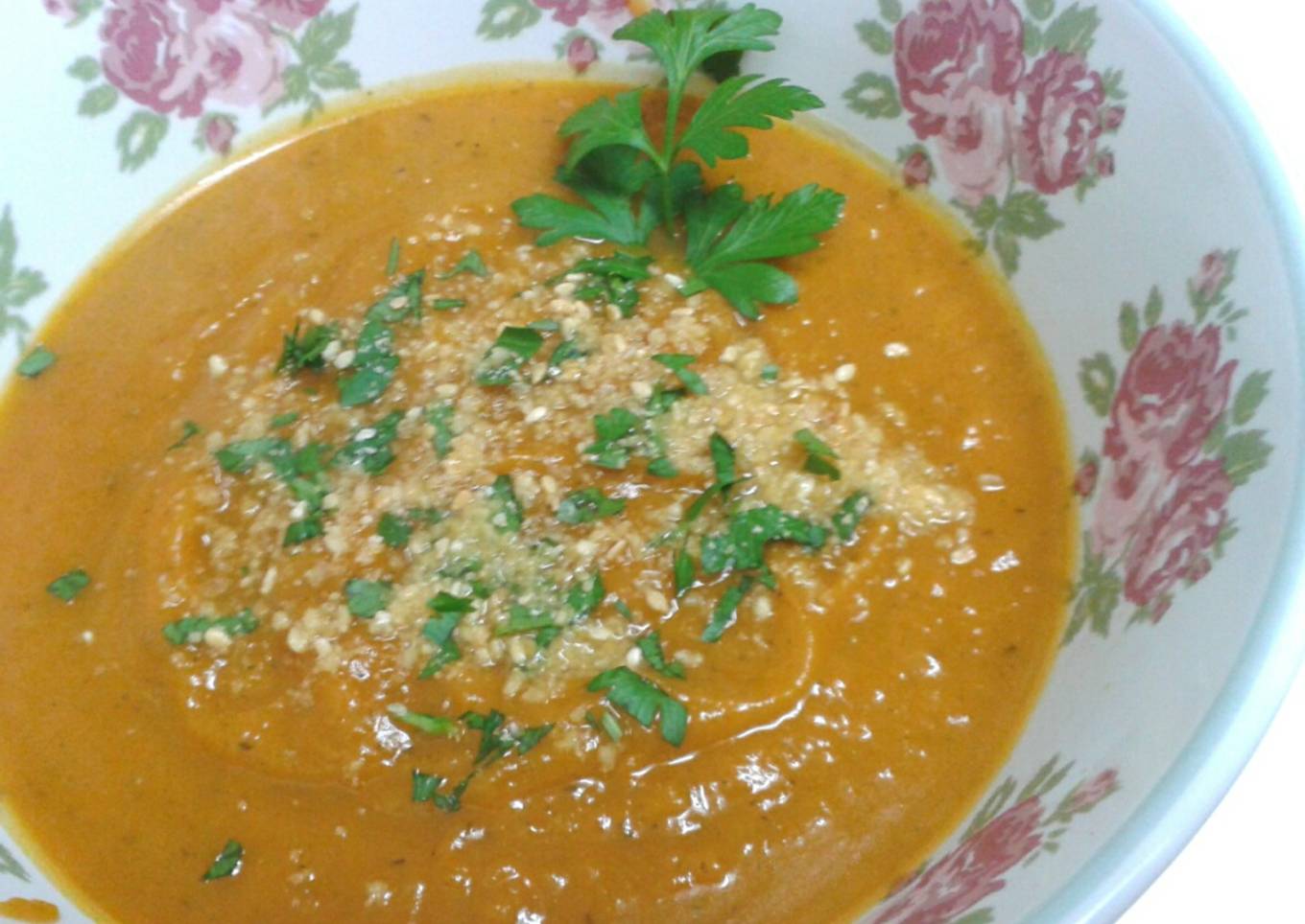 Sopa crema de calabaza (vegana)