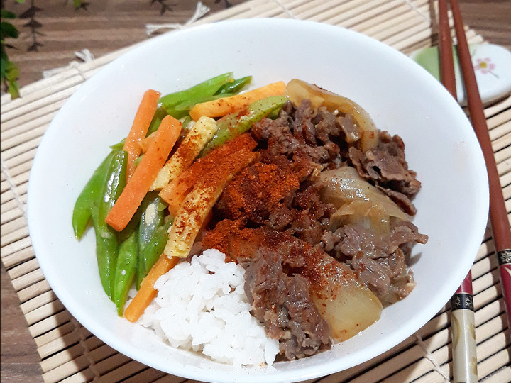 Cara Gampang Membuat BEEF BOWL ala YOSHINOYA / ORIGINAL BEEF BOWL, Enak