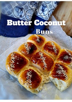 Foto resep Butter Coconut Bun (Bakery Style soft and moist) EGGLESS