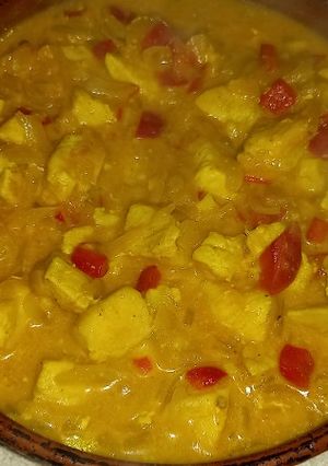Una foto de Pechuga de pollo al curry