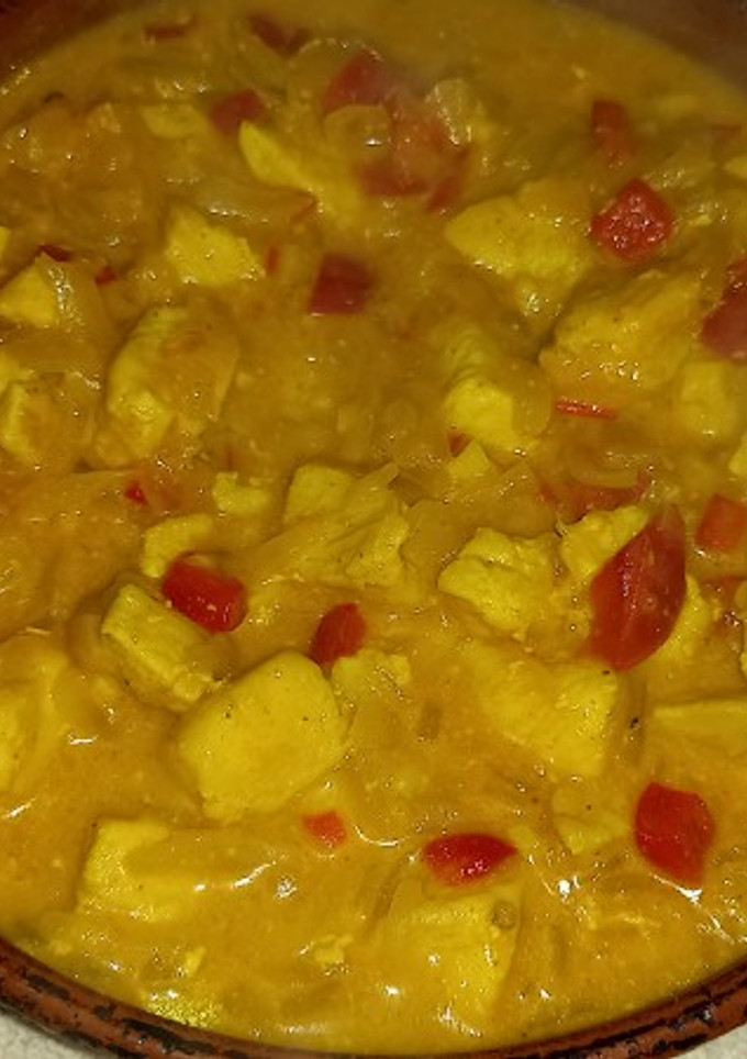 Una foto de Pechuga de pollo al curry