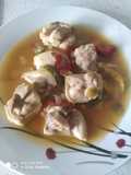 Pollo a la cerveza con pimientos de colores en mambo