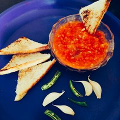 A picture of Naga style tomato chutney.