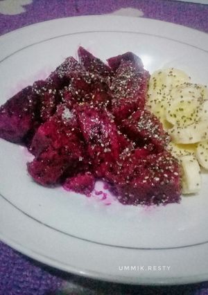 Foto resep Dragon fruit mix banana chia seed