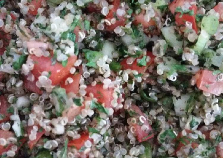 Simple Way to Make Speedy Tabbouleh with white quinoa seed