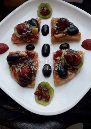 A picture of Mix fruit pizza.