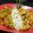 Pollo al curry con arroz y batata