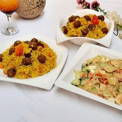 A picture of Meat ball fried rice.