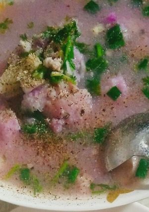 Hình của món Canh khoai ngọt thịt băm.